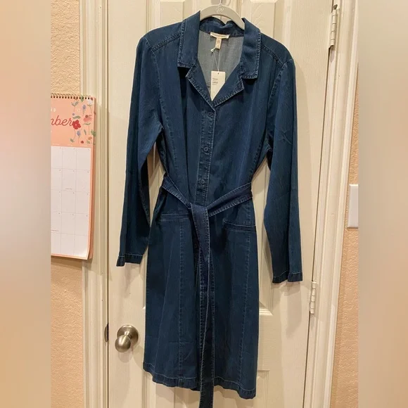 Eileen Fisher | Dresses | Eileen Fisher Ladies Denim Belted Button Up  Shirtdress Size Large | Poshmark